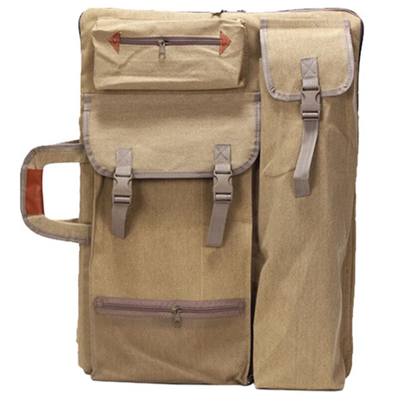 Sac à dos pour planche à dessin, fourre-tout artistique avec bandoulière pour artiste, peintre et étudiants: Khaki