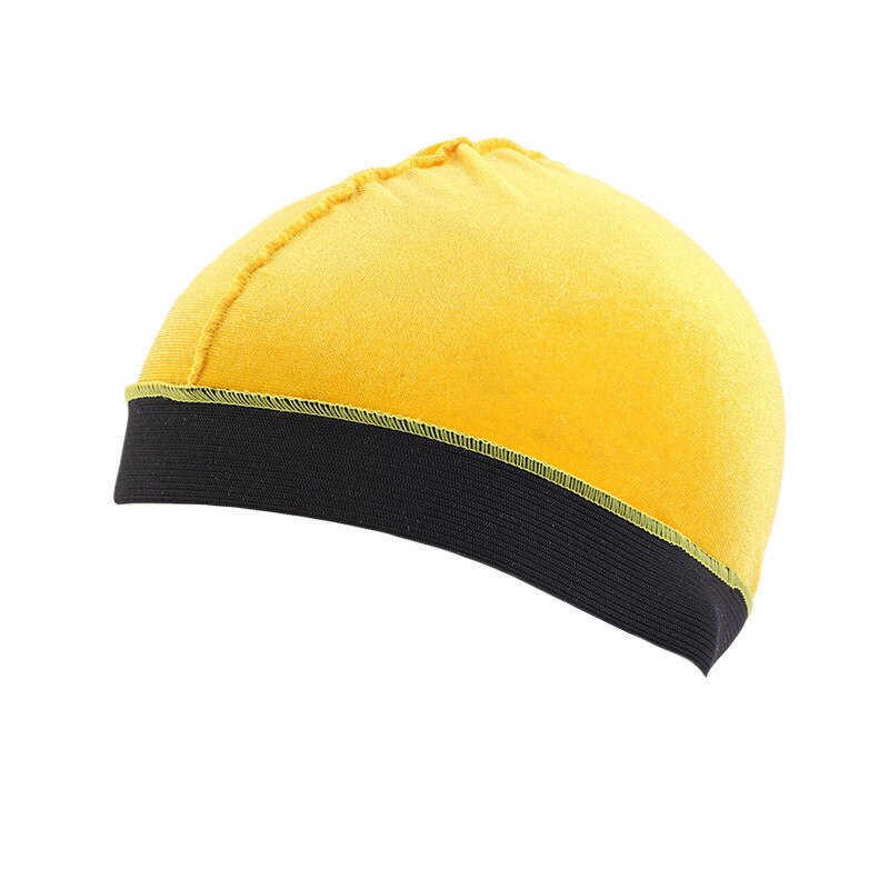 Unisex Velvet Wave Caps Satin Breathable Turban Hat Men Hip Hop Durags 1pcs: Yellow