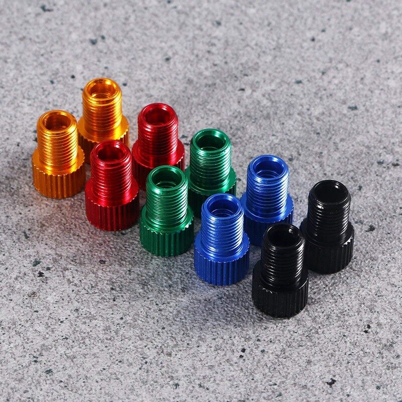 Bicicletta Valvola Adattatore 10pz Alluminio Presta Schrader convertitore auto Bicicletta Tubo della Pompa del Compressore D'aria Strumenti