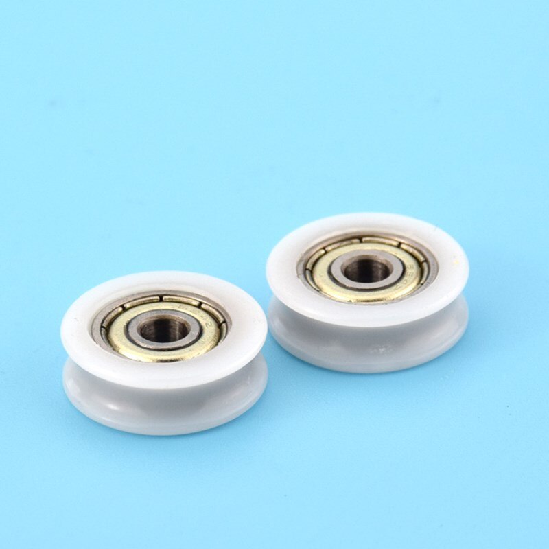 20pcs U groove POM Plastic coated bearing 624ZZ 4*18*6mm door Window furniture guide wheel nylon wrapped pulley roller bearing