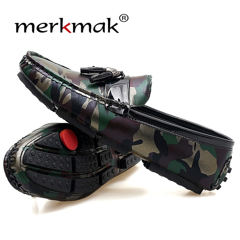 Merkmak Men'S Casual Shoes A Pedal Low To Help Flat Lazy Peas Camouflage Casual Shoes Men British Driving Footwear
