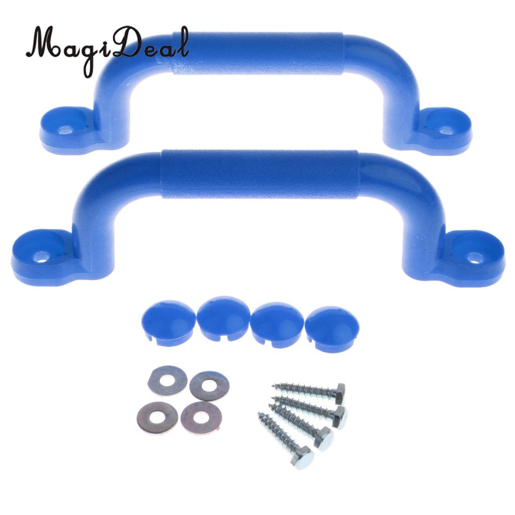 1 paio di giocattoli da esterno per bambini parco giochi per bambini sicurezza antiscivolo maniglia kit di montaggio Hardware telaio da arrampicata altalena accessori giocattolo: Blue