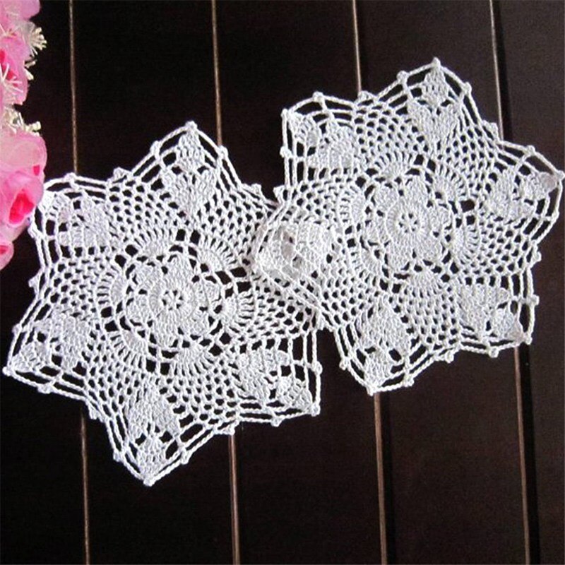 1 stk spindelvæv form bomuld hæklet blonde cover 22cm doilies spisning talbe mat te kop krus dækkeserviet dekoration trapillo para tejer  z1