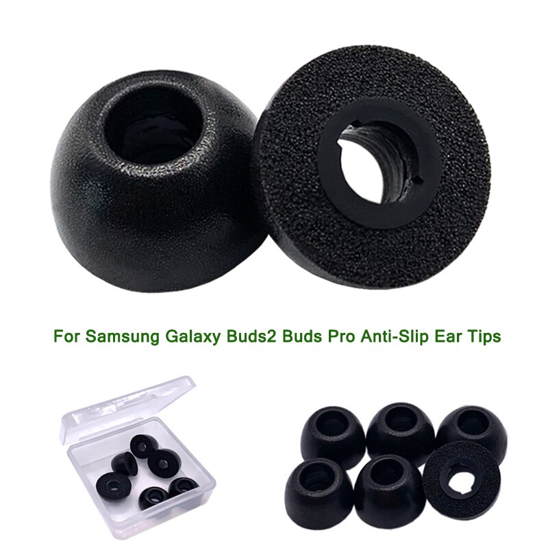 3 Paar Black Memory Foam Ear Tips Voor Samsung Galaxy Buds2 Knoppen Pro Oordopjes Echte Draadloze Oordopjes Tips Geluidsreducerende anti-Slip