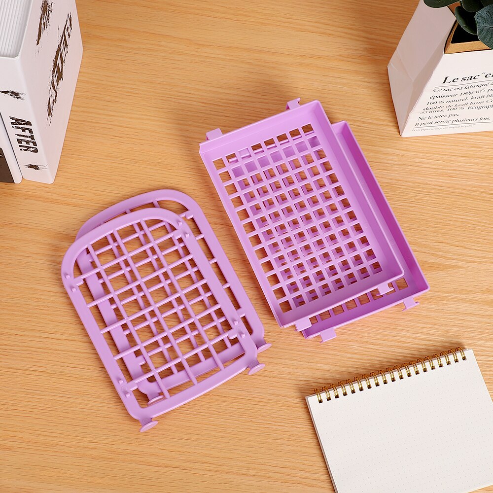 JIANWU Simple Double Layer Plastic Storage Shelf Removable Desktop Storage Manage Journal Sundries Storage Box for Stationery