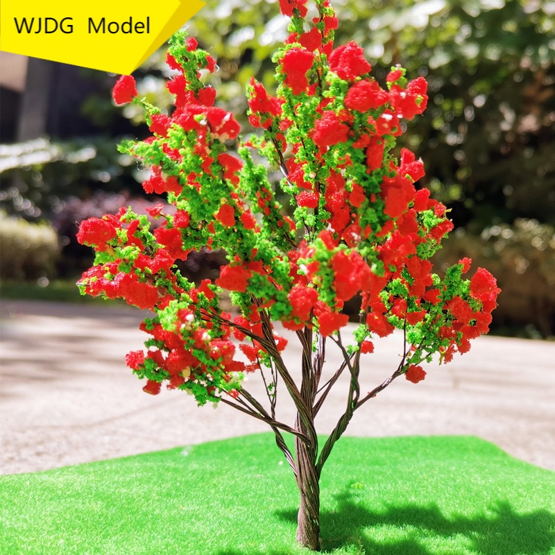 model tree highly 10cm/12cm/15cm/20cm Sand tray model material red model tree N scale train park railway layout landscape tree