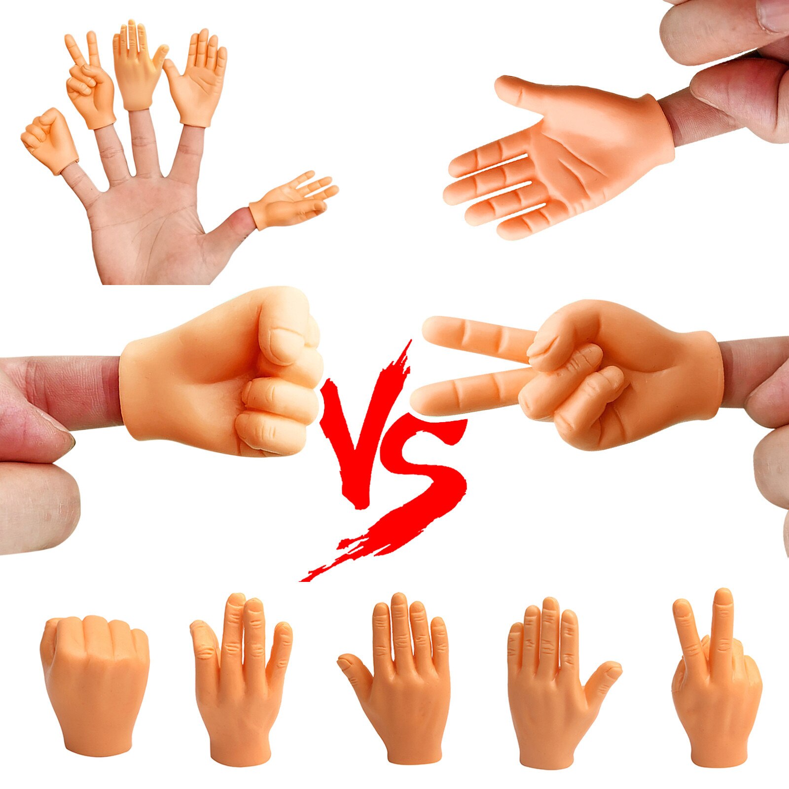 Gags Vinger Marionet Grappige Mini Links & Rechts Vinger Hand Voor Game Mini Vinger Handen Tiny Links Rechterhand voor Game