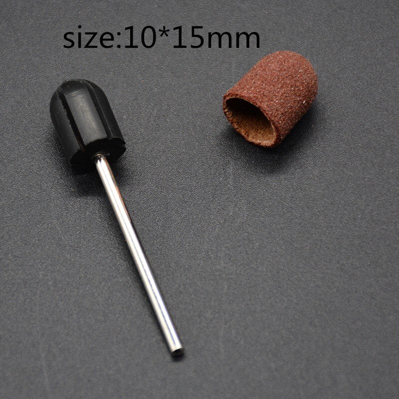 Maohang nagelschuurbanddop rubberen doorngreep manicureboormachine accessoire (1 stuks dop +1 stuks rubberen greep): 1015mm