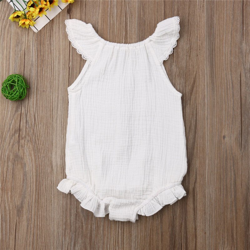 Baby flue ærmer blonde bodysuit børn baby piger jumpsuit sommer bomuld ærmeløs overall baby dreng piger fritidstøj
