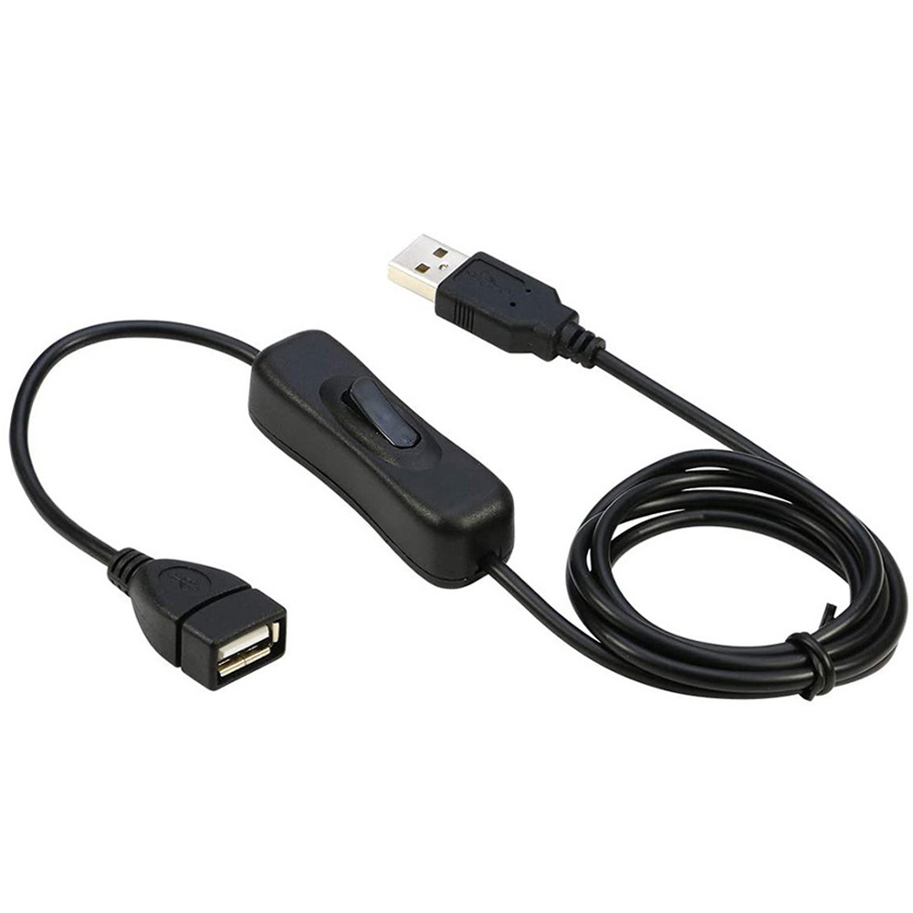 STONEGO USB Switch Extension Cable Support Data Transmit and Power Supply with On/Off Power Switch for LED Strips, USB Devices: Beige