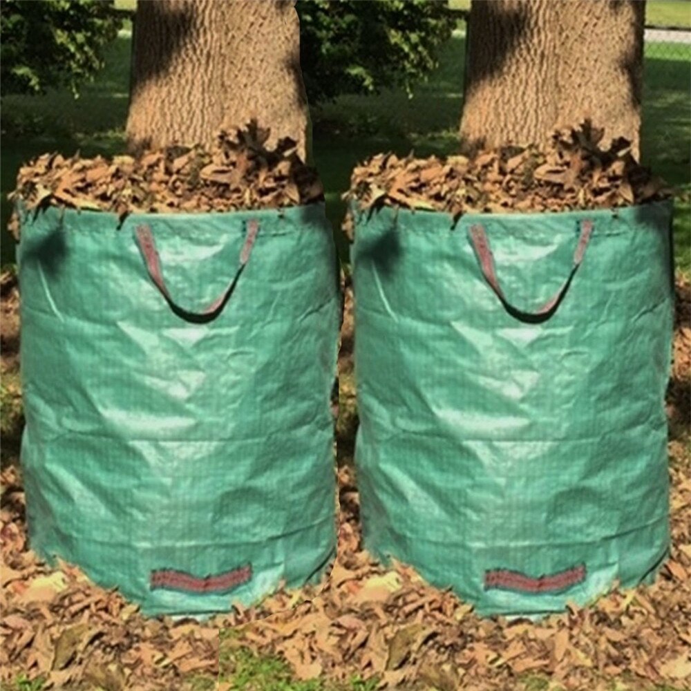 2- pakke 70 gallon genanvendelige haveaffaldsposer vandtæt havearbejde bladopsamlingspose stor græsplæne pool havebladhave affaldspose