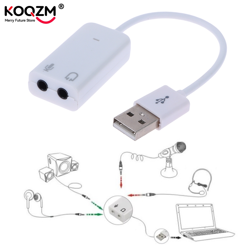 USB Sound Card Virtual 7.1 3D External USB Audio Adapter USB To Jack 3.5mm Earphone Microphone Speaker For Laptop Notebook PC