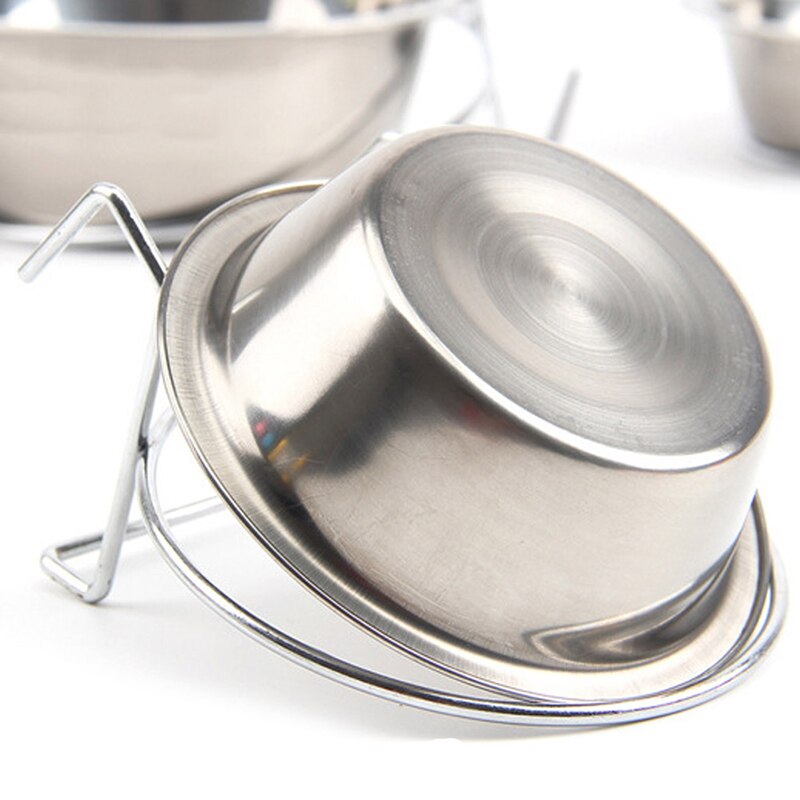 Stainless Steel Hang on Bowl For Pet Dog Cat Crate Cage Food Water Bowl Cage Hanging Pet Feeder Dog Eating Drinking Dish