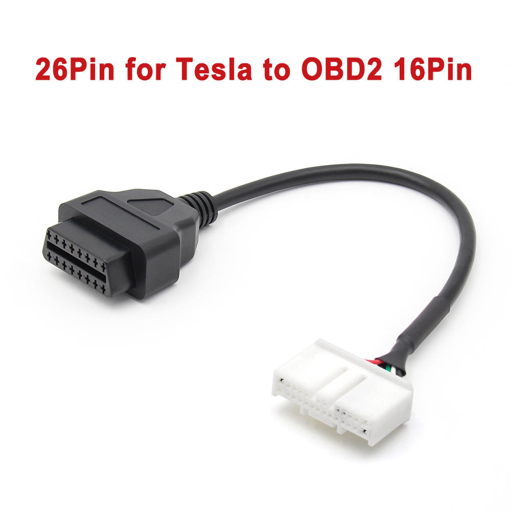 Câble OBD2 mâle/femelle vers connecteur 16 broches pour Tesla modèle 3/Y, adaptateur automatique pour outil de Diagnostic de voiture: for Tesla 26pin