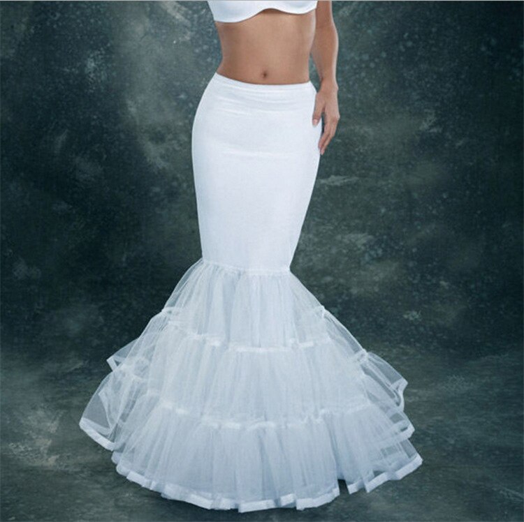 White Black Fishtail Mermaid Bridal Petticoats Wedding Prom Slips Accessories Underskirt