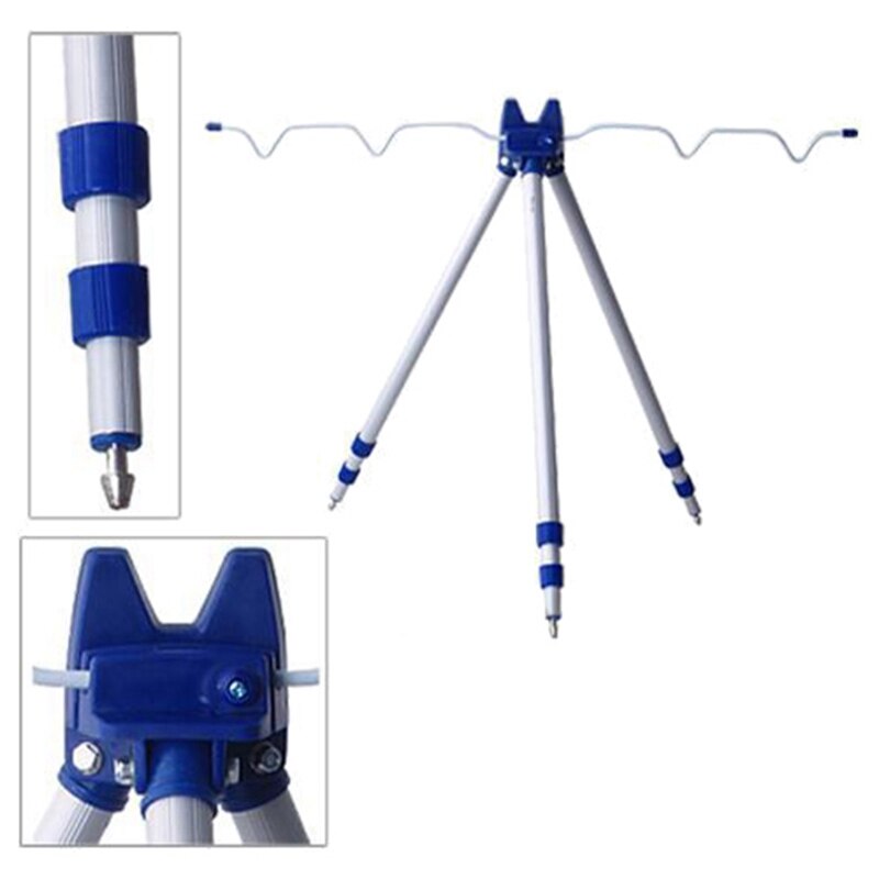 Portable Telescopic Fishing Rods Tripod Stand Rest for Beach Coarse Shore Pier Tackle Aluminum Alloy Fishing Rod Stand