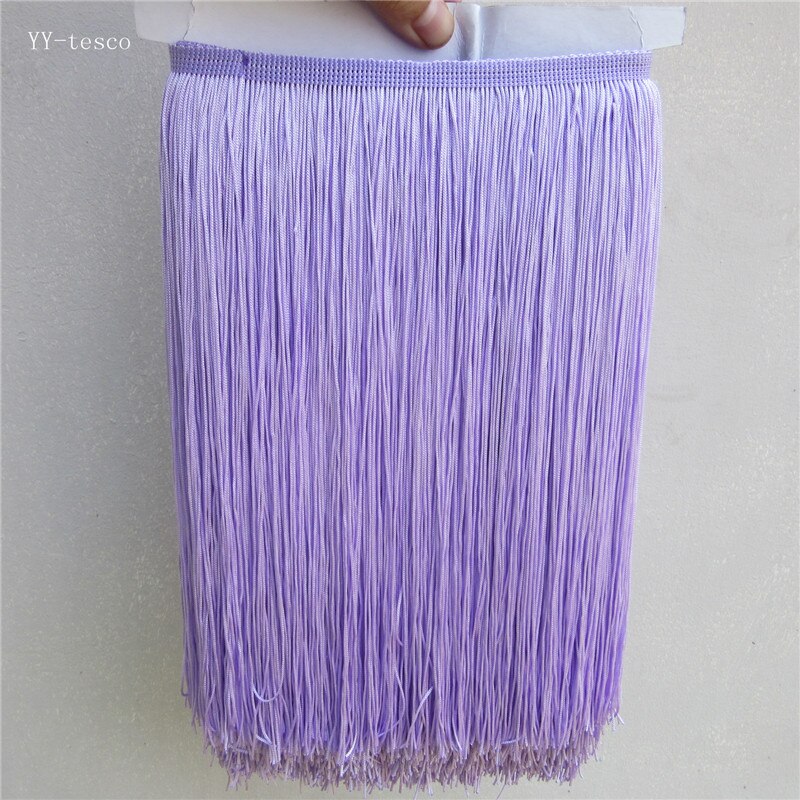 YY-tesaco 5yards 30cm Wide Lace Fringe Trim Tassel Fringe Trimming For DIY Latin Dress Stage Clothes Accessories Lace Ribbon: Light purple