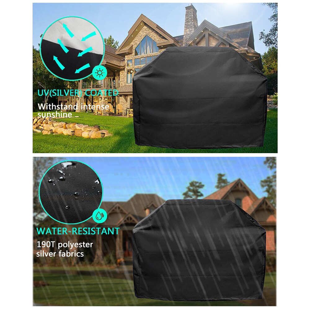 BBQ Grill Cover UV Protective Weather-resistant Outdoor Rain Cover Dust-proof Protection for Barbecues Grill