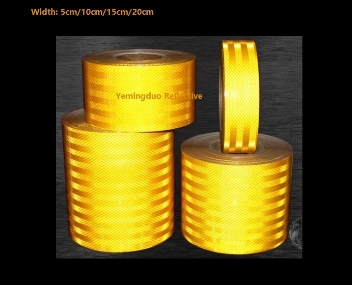 Yemingduo 10m/ rulle super stærk reflekterende dekorativ klistermærke orange gul selvklæbende tape vejtrafik advarselsskilt