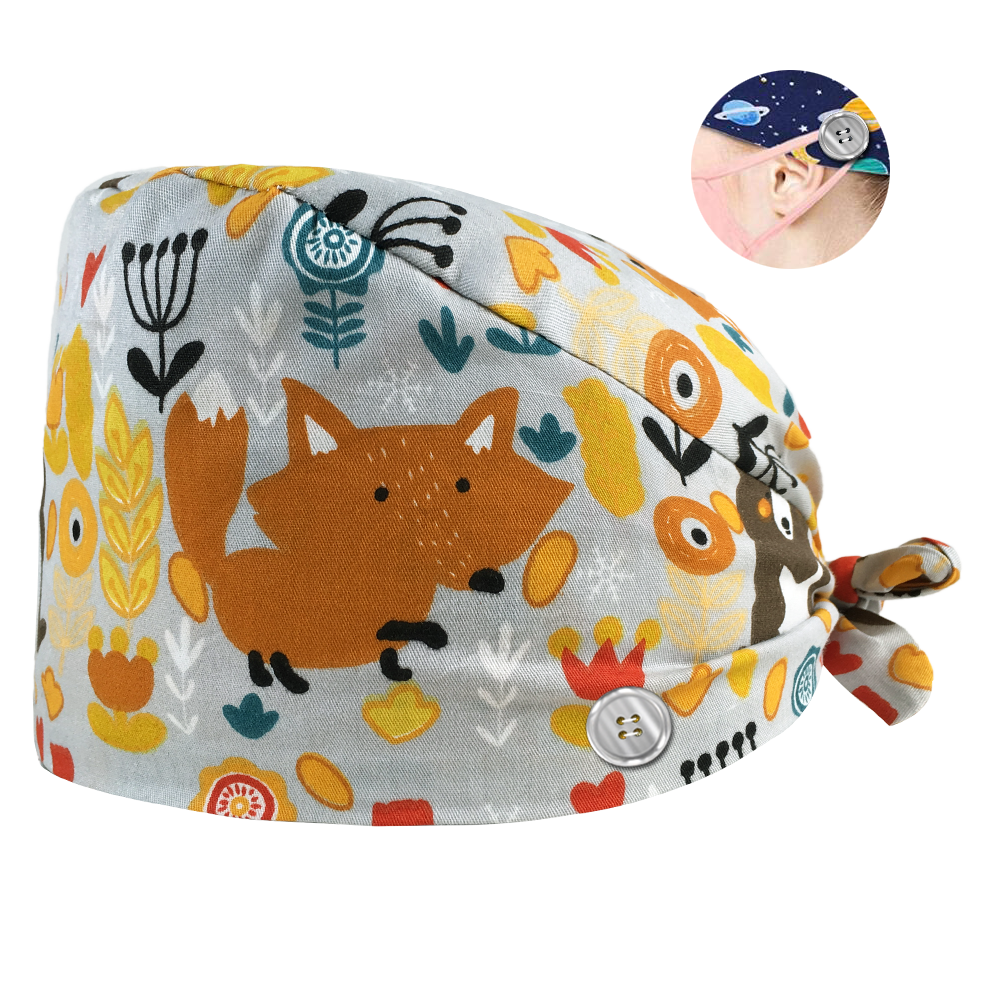 Verstelbare Print Scrub Hoed Stofdicht Cap Katoen Verpleegkundige Cap Bandage Mannen Vrouwen Chirurgische Hoed Cap Gorro Quirurgico: 12150