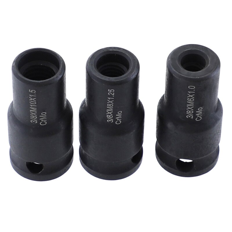 3Pcs 6mm/8mm/10mm Socket Adapter Cr-Mo Socket Holder 3/8 Inch Square Driver Bolt Driver for Hanger Bolts Thread Tools