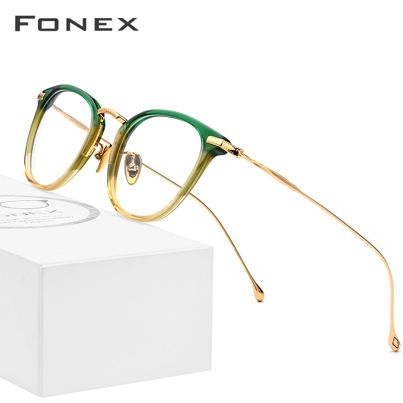 Montura de gafas ópticas de titanio puro B para hombres, gafas graduadas cuadradas Vintage para mujeres, gafas de miopía redondas Retro, gafas 839