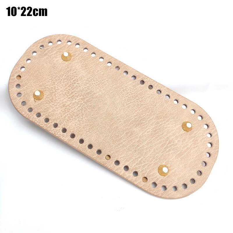 Fondo largo para bolsos de punto para mujer, accesorios de bolso de cuero PU, fondo hecho a mano, DIY, de ganchillo