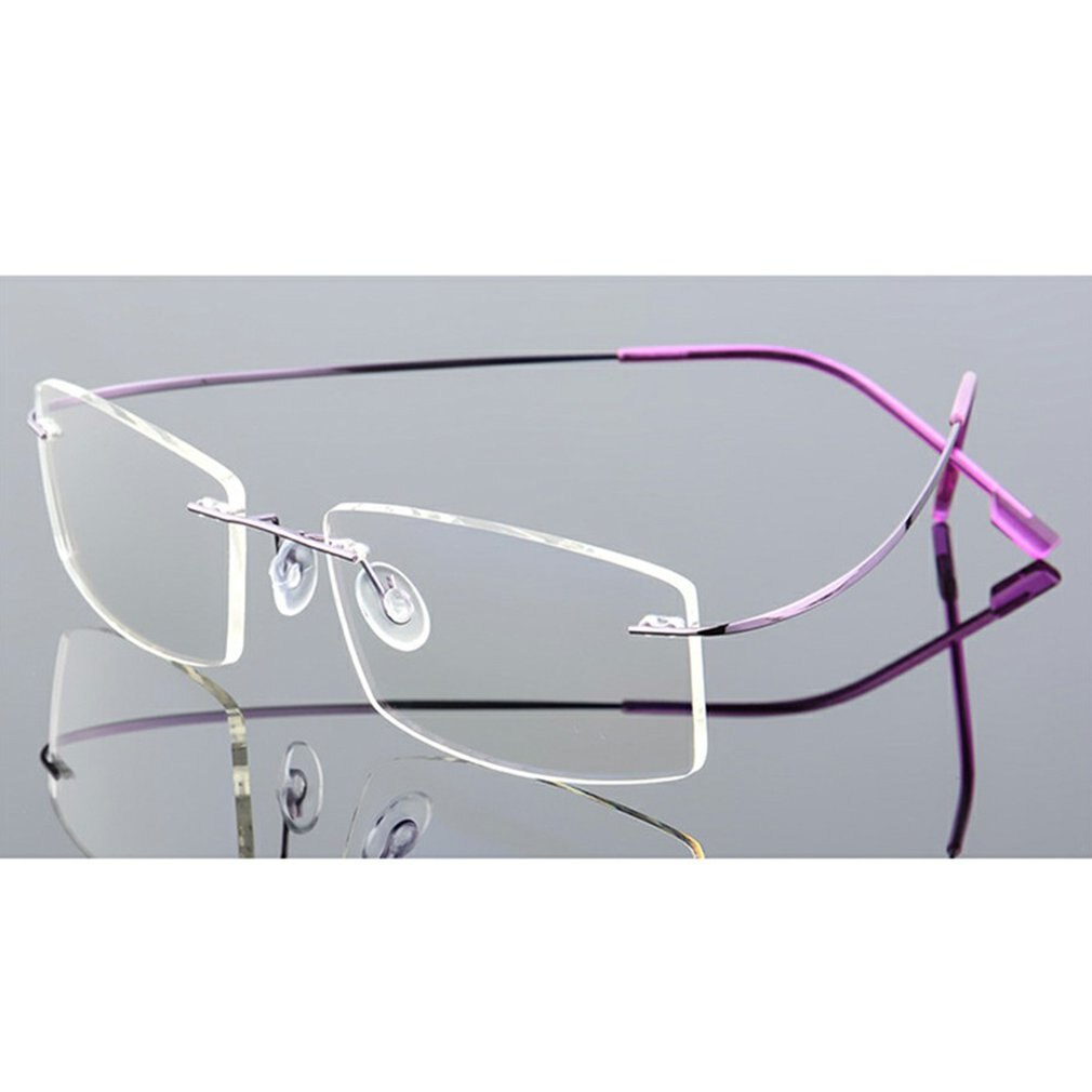 Super elastische, frameloze metalen anti-blauw licht bril van metaallegering, opvouwbare pootjes, comfortabele neuspads: 3