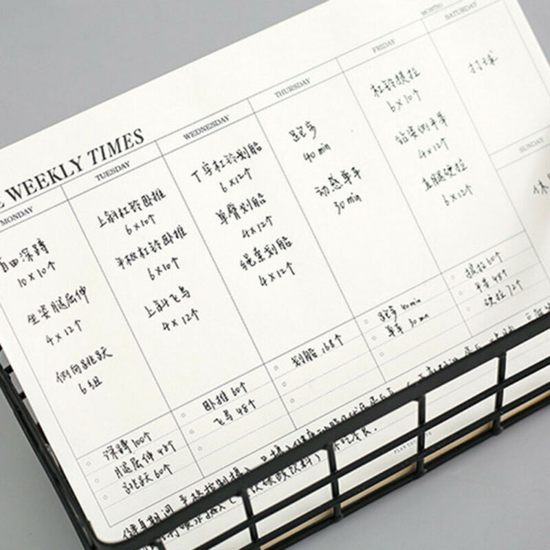 60 sider simpelt kontor skoleartikler papirvarer notesbog notat rives ugentlig månedlig arbejdsplan skema notesblok