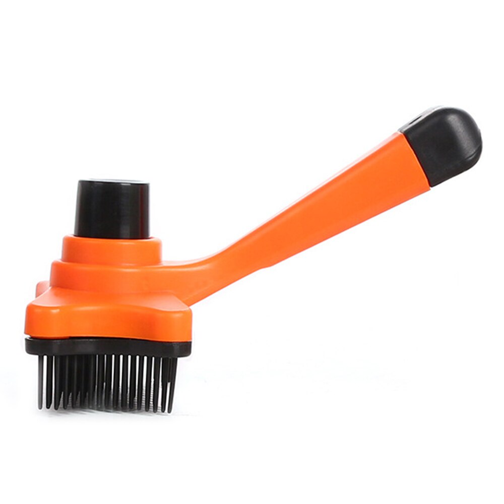 Cepillo de plástico para quitar la cutícula del perro, cepillo de champú duradero para mascotas, peine para pelo de mascota, piel de cardado, ducha para cachorro y gato: Orange