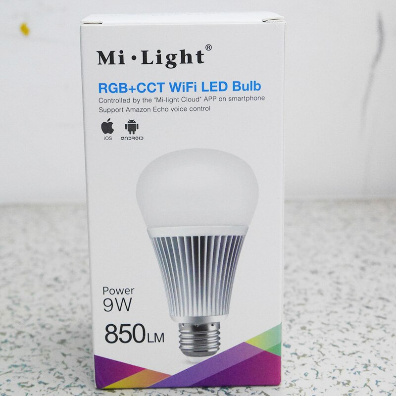 Bombilla Led RGB + CCT de 9W, foco Led inalámbrico Milight YB1, 2,4G, AC100-240V, 2700K-6500K, regulable, 2 en 1