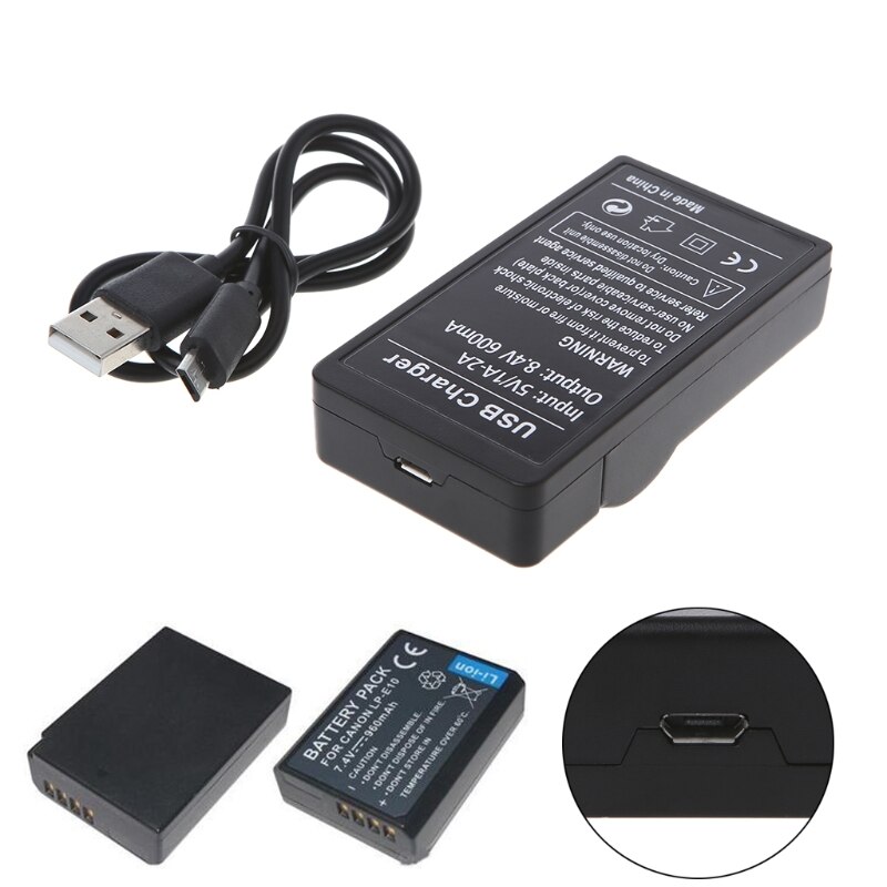 Battery Charger For Canon LP-E10 EOS1100D E0S1200D Kiss X50 Rebel T3 Portable qiang