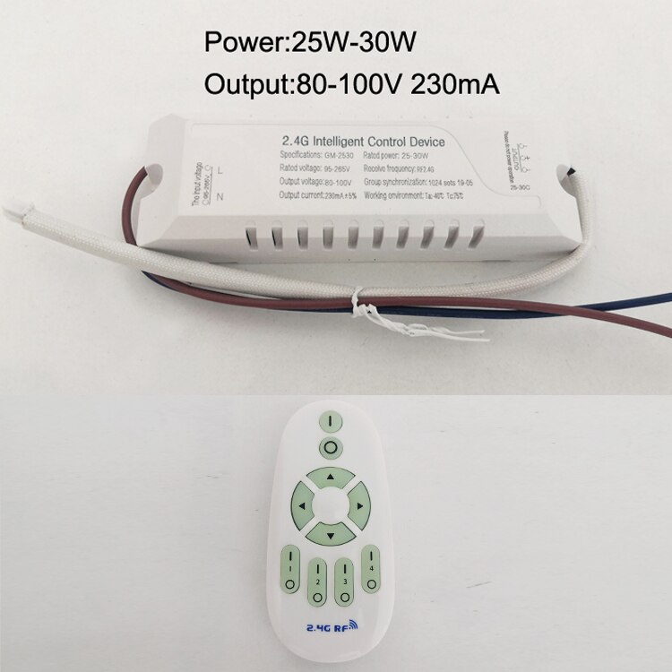 Justering af farvetemperatur og dæmpbar led transformer 2.4g fjernbetjening led driver isoleret og sikker intelligent strømforsyning: 25-30w