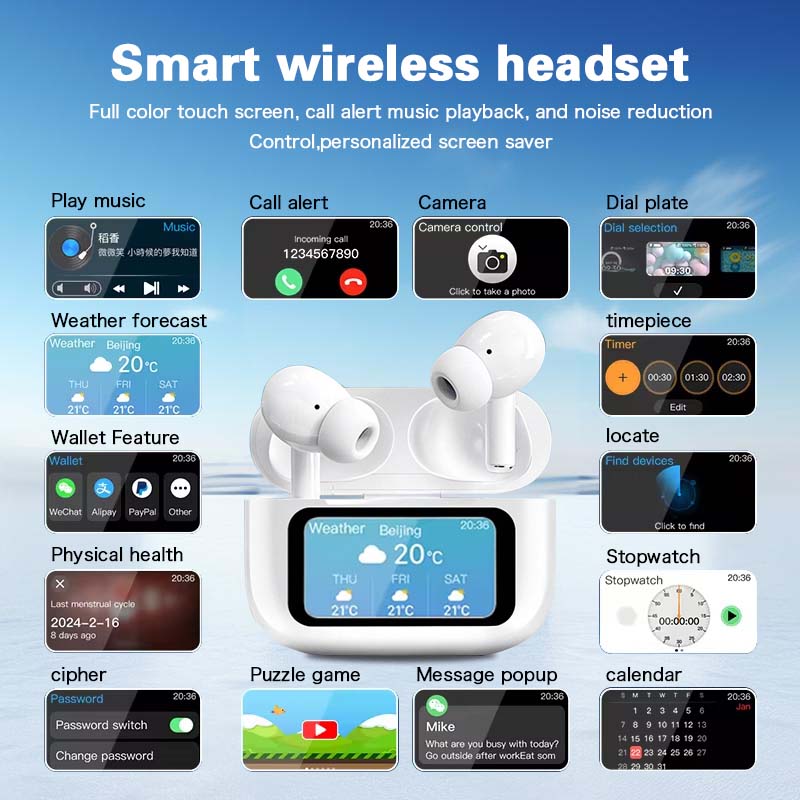 XIAOMI Redmi Bluetooth Earphones Touch Screen TWS Wireless Headphones Wireless 5.3 Headset ANC Noise Reduction Earbuds HD Mic