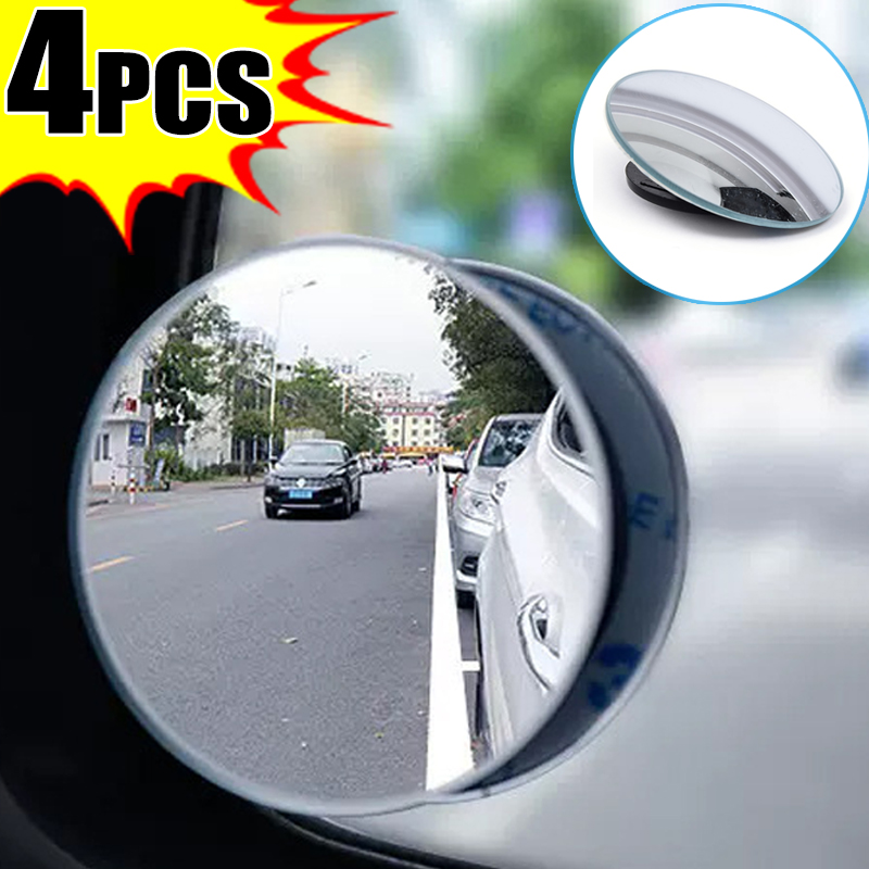 Espejo retrovisor para coche, espejo auxiliar para punto ciego, Ultra claro, ángulo grande ajustable de 360 grados, espejos sin bordes inversos para coche