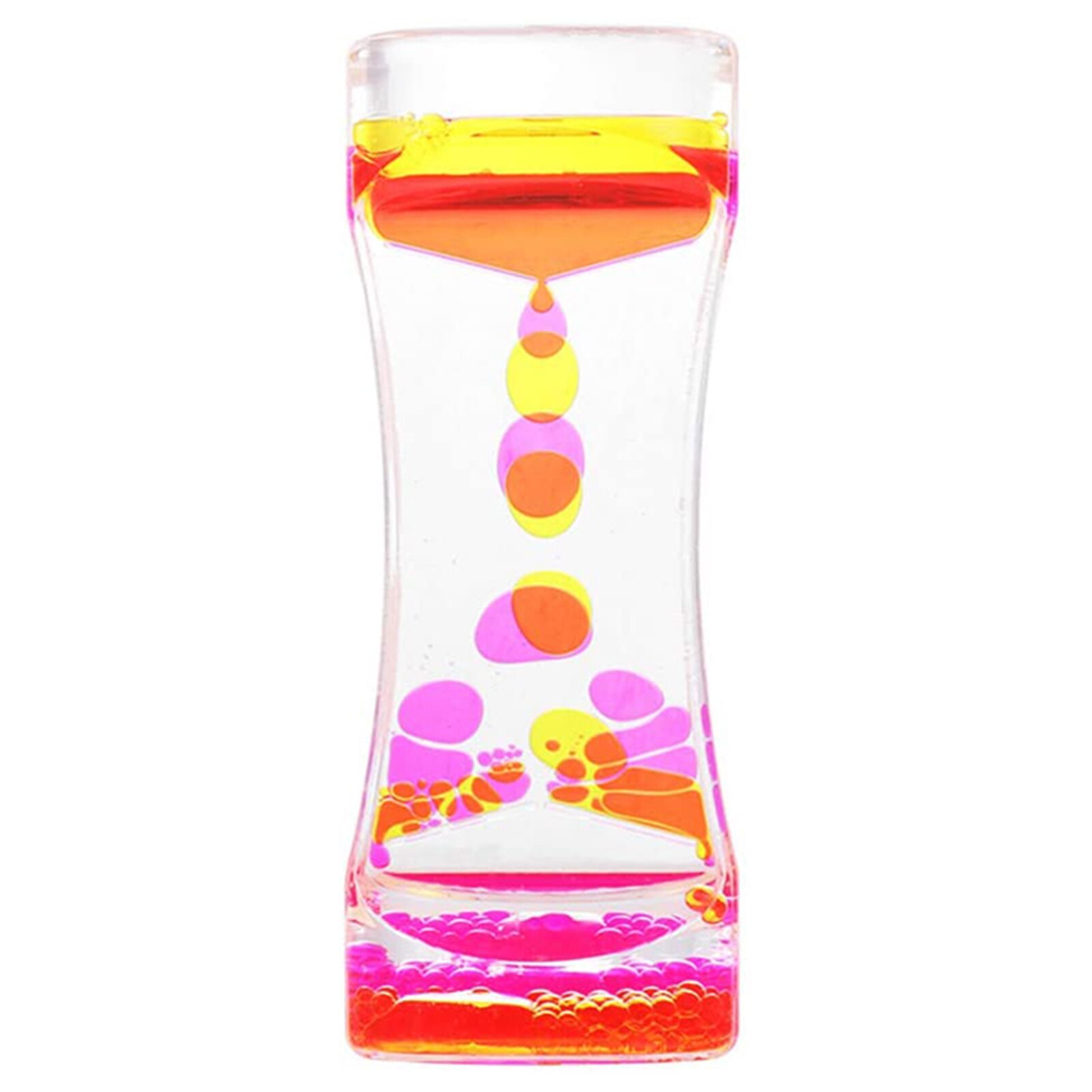 Temporizador de movimiento líquido para juguetes sensoriales calmantes temporizador de movimiento líquido para decoración de escritorio, de novedad, BV789: Pink Yellow