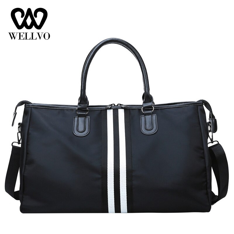 Reisetasche Wasserdicht Gestreifte Reisen Taschen Und Fitness Für Frauen Frauen Wochenende Reise Handtasche Reistas XA760WB