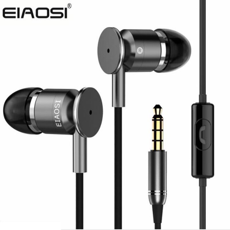 Originele Eiaosi In-Ear Oortelefoon 3.5Mm Stereo Bass Met Mic Voor Iphone 6 5S Xiaomi Huawei samsung Smartphone MP3 MP4