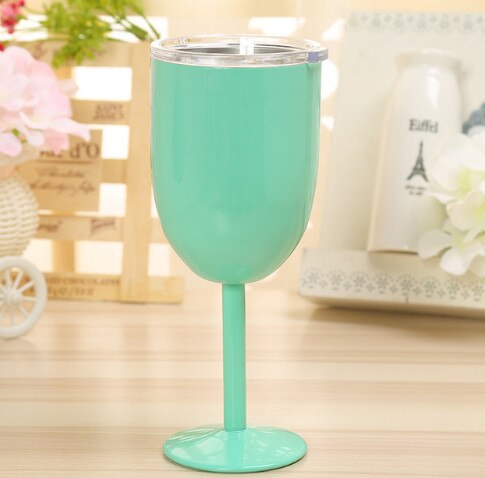 Wowshine Free shippinh Stainless Steel wine glasses 1pc 10oz vacuum double layer cocktail glass wine cooler adorable colors