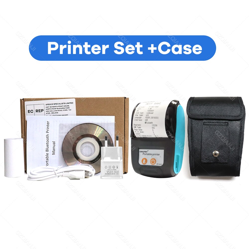 SII e boleta 58mm Mini Bluetooth Printer Thermal Portable Receipt Ticket Bill Machine Printer for Mobile Android Phones: Blue Printer / EU plug 