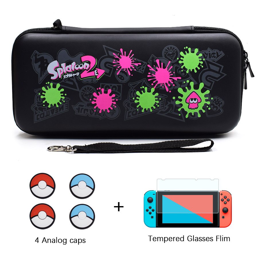 6 in 1 Portable Hard Shell Case for Nintend Switch Cute Cartoon Water-resistent EVA Carrying Storage Bag for NS Console: 11