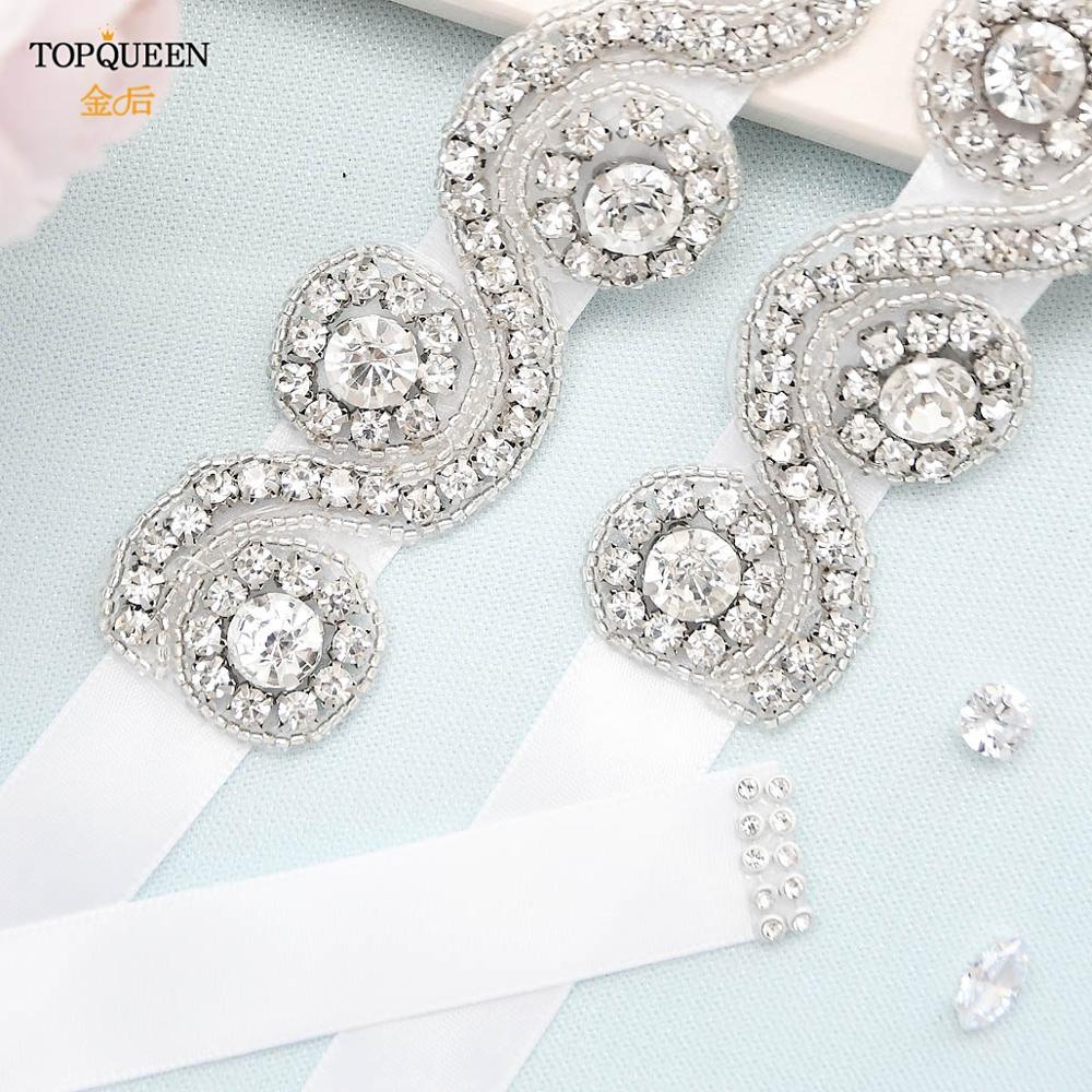 TOPQUEEN S10, cinturón de boda a la , cinturones de lujo ostentosos para mujer, faja enjoyada, cinturón Formal con diamantes de imitación