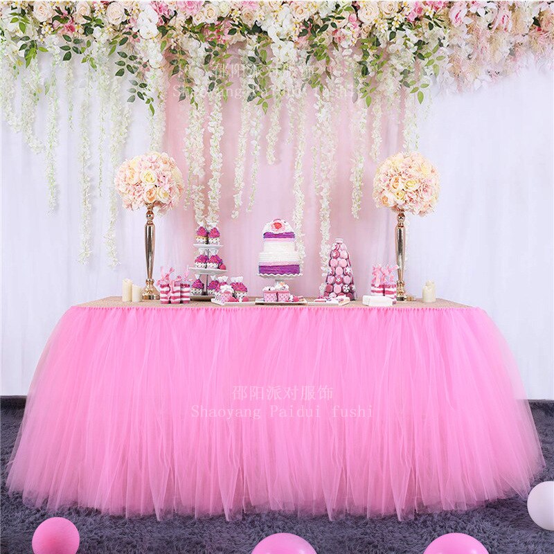 Mesh Fluffy Tutu Table Skirt Birthday Party Family Activities Table Skirt Dessert Table Party Wedding Decor Home Textile