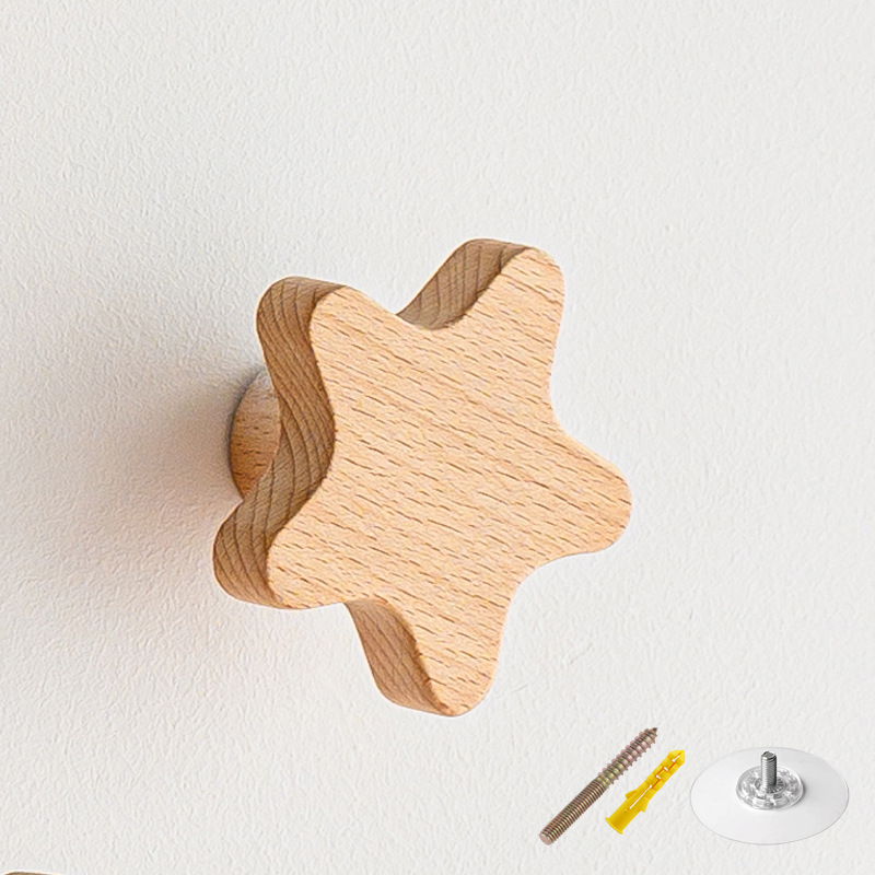 Ganchos de madera maciza para decoración de habitación, gancho de animales para colgar en la pared, gancho para llaves y abrigos, colgador de decoración del hogar, accesorios de baño y cocina, 1 Uds.: Verde claro