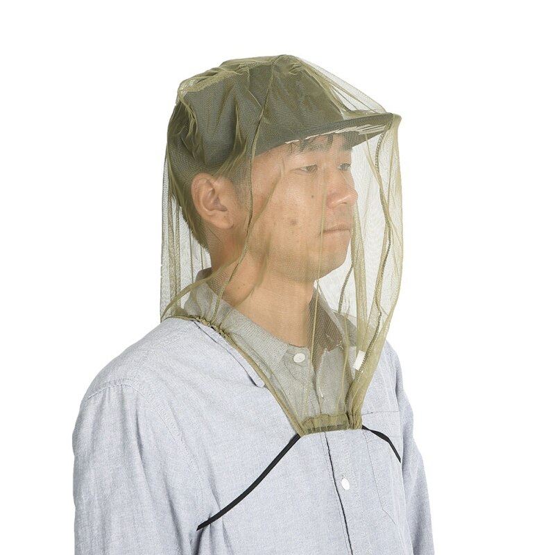 Sombrero de pesca gasa portátil transpirable a prueba de polvo Mosquito Prevención de insectos cabeza cuello tapa accesorios de bosque al aire libre