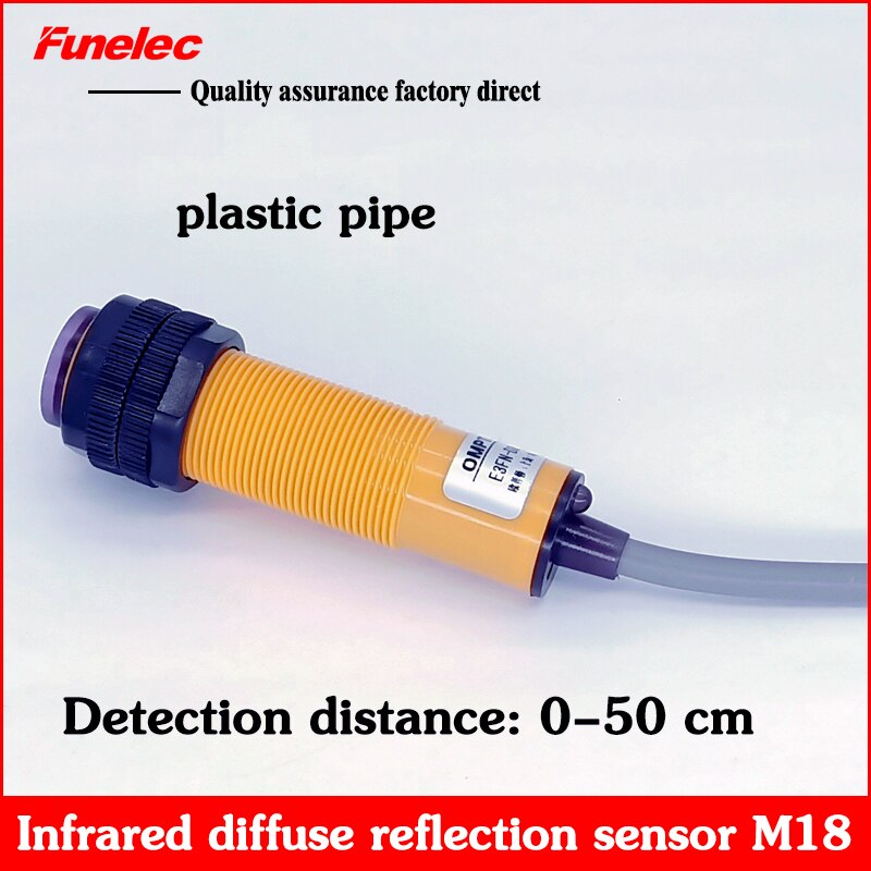 Infrared photoelectric sensor switch E3FN-D50P2 diffuse reflection sensor 50CM adjustable three-wire PNP NC normally closed