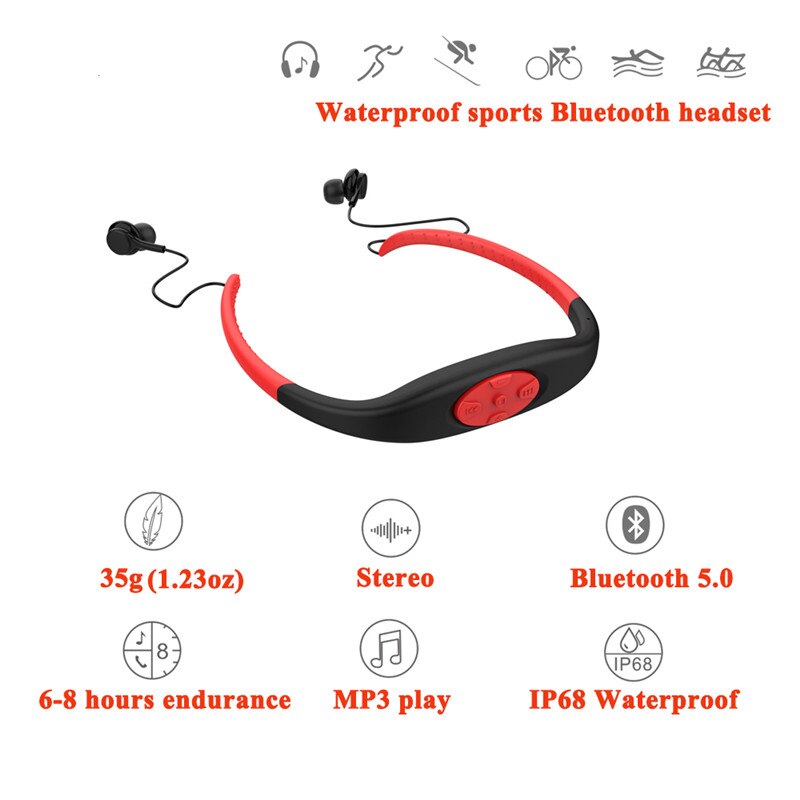 2022 KyK-168 Plus Bluetooth Headset Stereo IPX8 Waterproof Mini Sports Wireless Headset Supports WMA, MP3, WAV, APE