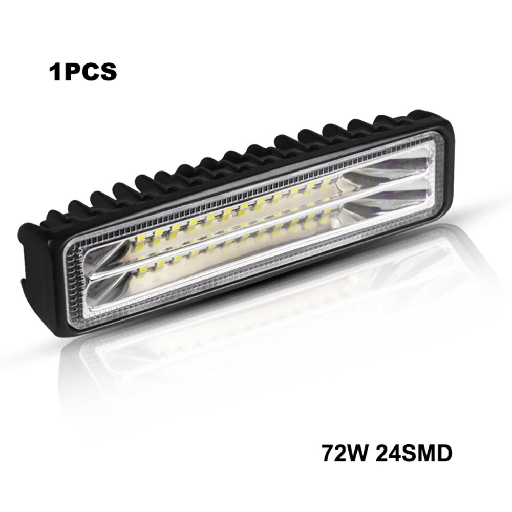 72W Auto Led Verlichting Bar Wit Licht Spotlight Led Mistlichten Voor Moto Offroad Atv 4X4 tractor Truck Auto Barra Led Koplamp: 1 pcs