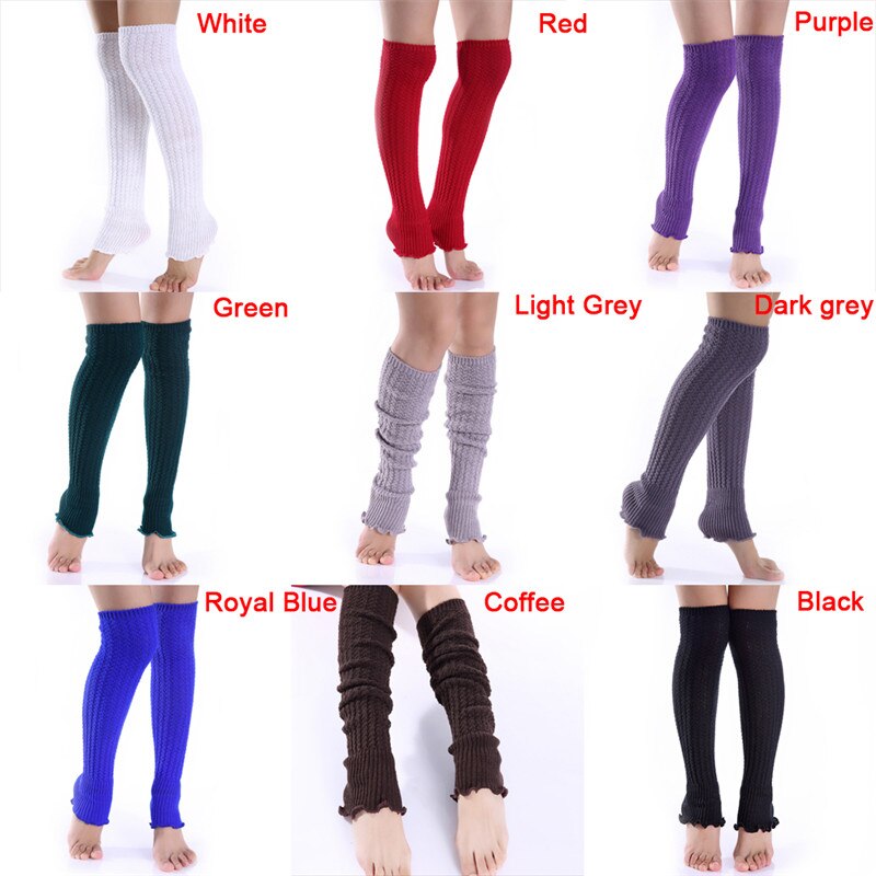 Jambières d'hiver longues pour femmes et filles, tricot, Leggings, bas, chaussettes