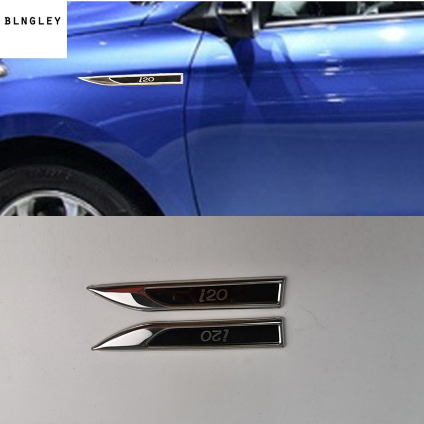 2 Stks/partij Rvs Beide Zijden Spatbord Decoratie Cover Voor Hyundai I20 Auto Accessoires